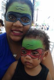 Honey Bunch Face Painting JoAnna Esposito Face painting ninja turtle face painter for Birthday Parties and Corporate events in Tampa Bay St Pete Clearwater FL