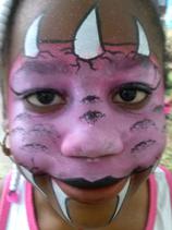 Face Painting of a PInk MOnster in Seminole, FL