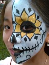 Face Painting half skull sugar mask, Pinellas Park FL