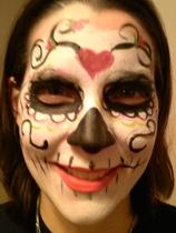 Face Painting of a sugar skull mask, Treasure Island, FL 