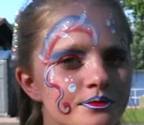 JoAnna Esposito Festival Face Painter in Tampa St Petersburg Florida CT USA Patriotic art 
